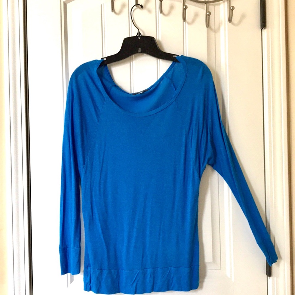 PacSun Blue Off The Shoulder Long Sleeve Tee